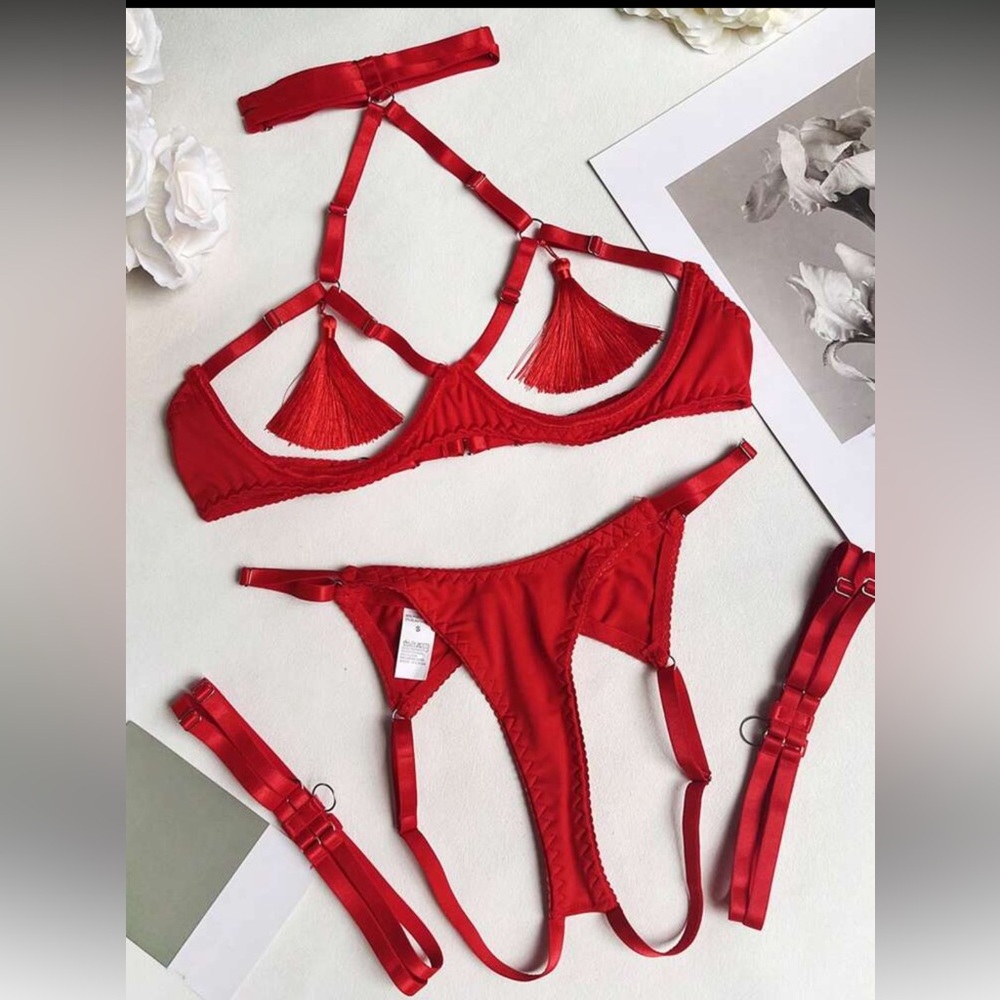 NWT- Red Strappy Lingerie Set